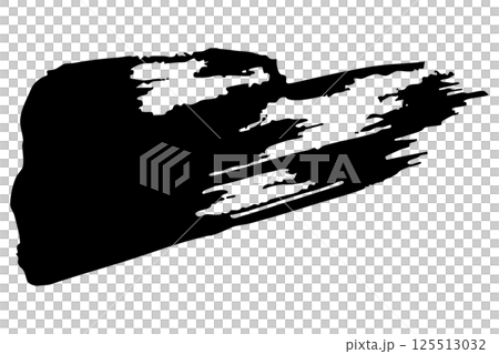 和風素材　筆で描かれたダイナミックな線のイラストセット　ベクター 125513032