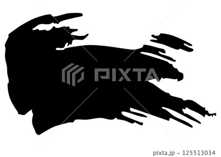 和風素材　筆で描かれたダイナミックな線のイラストセット　ベクター 125513034