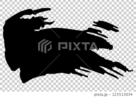 和風素材　筆で描かれたダイナミックな線のイラストセット　ベクター 125513034