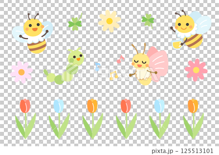 蝴蝶、毛毛蟲和蜜蜂的插圖集蝴蝶毛毛蟲 蝴蝶、毛毛蟲和蜜蜂的插圖集蝴蝶毛毛蟲 125513101