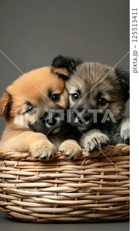 puppies in the basket puppies in the basket 125513411