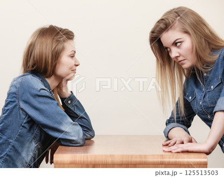 Two women having argue Two women having argue 125513503