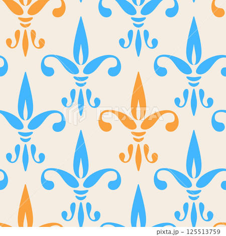 Vector vintage seamless pattern Fleur de lis. Vintage vector pattern fleur de lis. Royal pattern. Vector vintage seamless pattern Fleur de lis. Vintage vector pattern fleur de lis. Royal pattern. 125513759