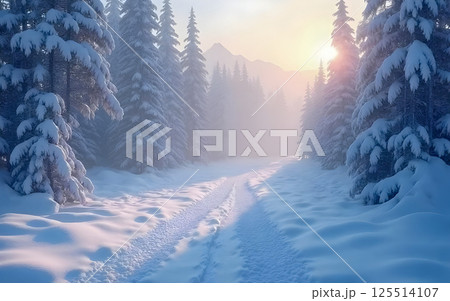 fantastic landscape glowing by sunlight fantastic landscape glowing by sunlight 125514107