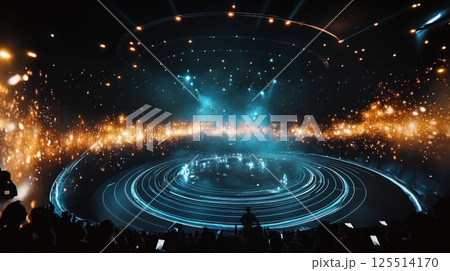 An Energetic Live Concert featuring a Stunning Light Show that Captivates the Audience 125514170