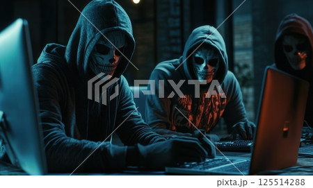Hacker Breaking Into A Secure System 125514288