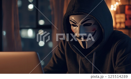 Hacker Breaking Into A Secure System 125514289