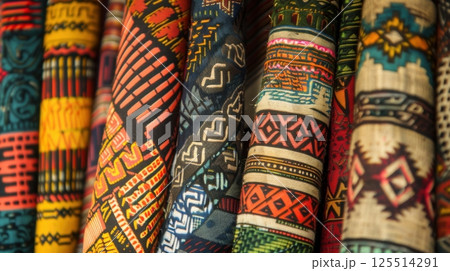 Handmade Or Woven Textiles With Unique Patterns 125514291
