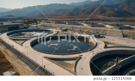 Massive Industrial Rainwater Harvesting Aerial View 125514366