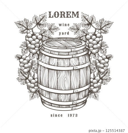 Retro wine yard emblem Retro wine yard emblem 125514387