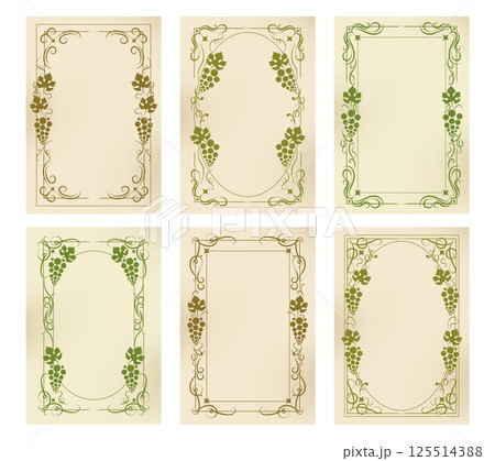 Retro grapes frames Retro grapes frames 125514388