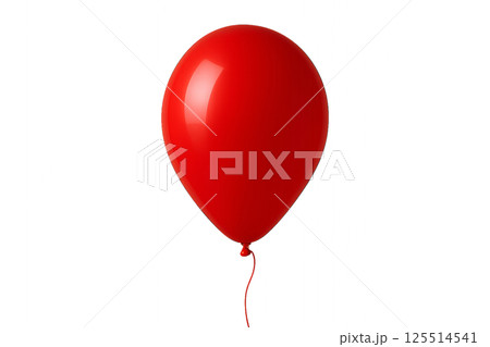 Bright Red Balloon Floating in the Air, Symbolizing Celebration and Joy During Festive Occasions 125514541