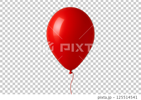 Bright Red Balloon Floating in the Air, Symbolizing Celebration and Joy During Festive Occasions 125514541