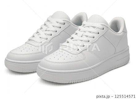 Classic White Sneakers Designed for Casual Wear and Everyday Comfort in Various Settings 125514571
