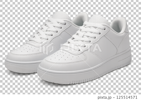 Classic White Sneakers Designed for Casual Wear and Everyday Comfort in Various Settings 125514571