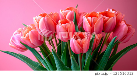 Bright floral bouquet of tulips, festive mood - AI Generated Image 125516312