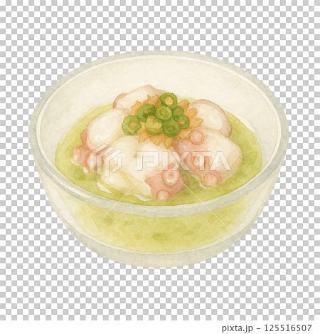 たこわさの透明ガラス小鉢イラスト 125516507