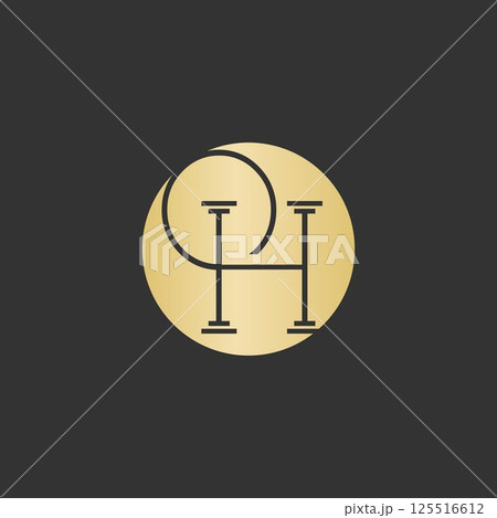 O H latter logo template, modern logo, vector design, initial latter. 125516612