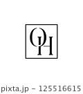 O H latter logo template, modern logo, vector design, initial latter. 125516615