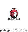 pomegranate dental logo design concept. pomegranate Creative Technology Logo vector template. Icon symbol 125516632