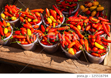 Fresh fruits and vegetables in Vero-o-Peso at Belem do Para, Brazil, the famous Public Market in Belem. 125516794