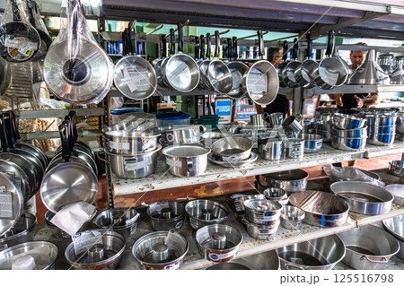 Steel goods in Vero-o-Peso market at Belem do Para, Brazil, the famous Public Market in Belem. Steel goods in Vero-o-Peso market at Belem do Para, Brazil, the famous Public Market in Belem. 125516798
