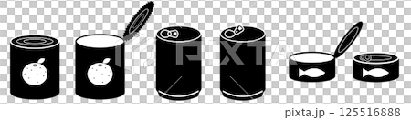 Simple canned food silhouette illustration set Simple canned food silhouette illustration set 125516888