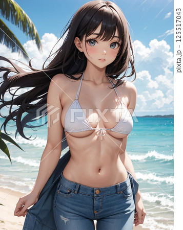 水着の若い女性 125517043