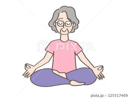 ヨガのポーズをする人 125517409