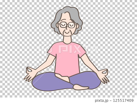 ヨガのポーズをする人 125517409