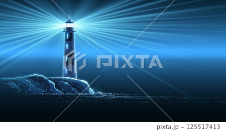 Lighthouse. Guiding light, beacon of hope, lighthouse guide, safe harbor, steady guidance. 125517413