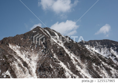 栃木県那須山 4月の残雪の登山道 栃木県那須山 4月の残雪の登山道 125517965