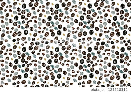 Papaya seeds watercolor seamless pattern isolated on white. Hand-painted tropical fruit clip art is perfect for culinary designs, textile, wrapping paper, prints, cards, packages and menu. Textured Papaya seeds watercolor seamless pattern isolated on white. Hand-painted tropical fruit clip art is perfect for culinary designs, textile, wrapping paper, prints, cards, packages and menu. Textured 125518312