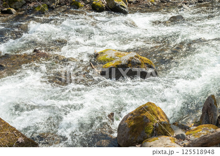 山奥の春の渓流 125518948