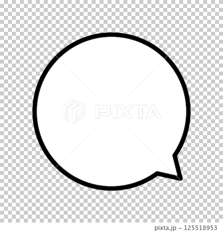 Black and white simple round speech bubble Black and white simple round speech bubble 125518953