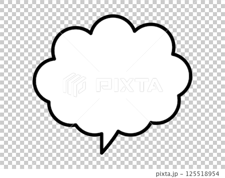 Black and white simple cloud speech bubble 125518954