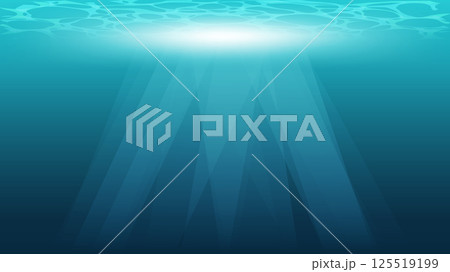 寒い海の光刺す海中のイメージ背景イラスト素材 125519199