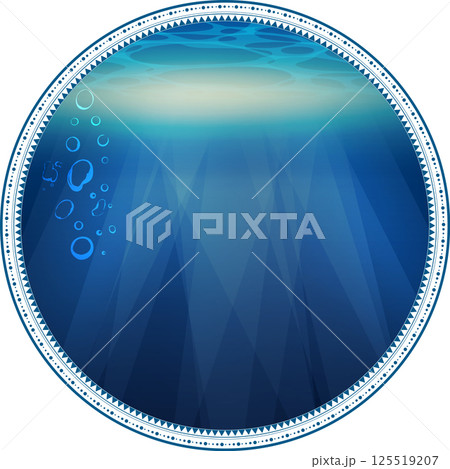 深海の丸フレーム背景イラスト素材 125519207