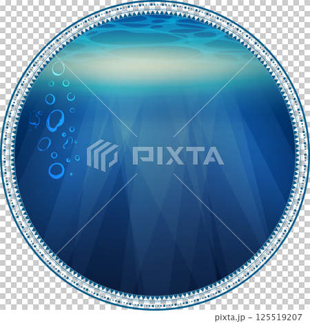 深海の丸フレーム背景イラスト素材 125519207