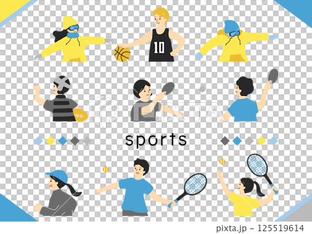 スポーツを楽しむ人達	 125519614