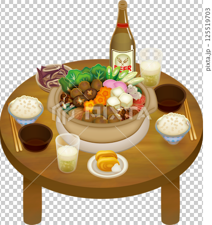 滿滿一鍋蔬菜的火鍋，兩人份的餐食 125519703