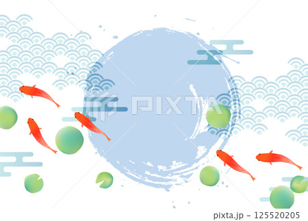 金魚　夏　水彩　和柄　背景 125520205
