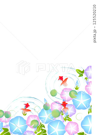 金魚 夏 水彩 和柄 背景 金魚 夏 水彩 和柄 背景 125520210