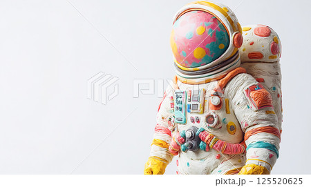 カラフルなデザインの宇宙服の3Dイラスト 125520625