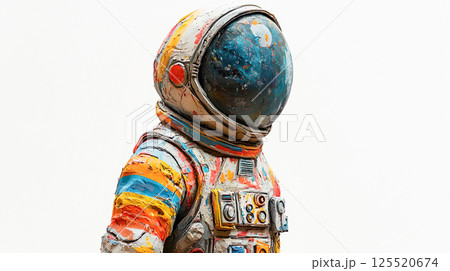 カラフルなデザインの宇宙服のイラスト 125520674