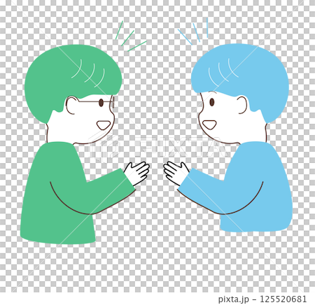 おしゃべりをするかわいい男性 125520681