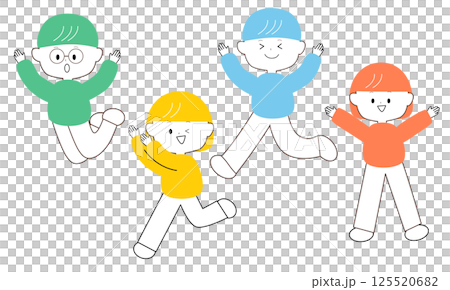 Illustration of a lively and cute man and woman 125520682