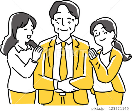 女性社員に甘えられる中年男性社員 女性社員に甘えられる中年男性社員 125521149