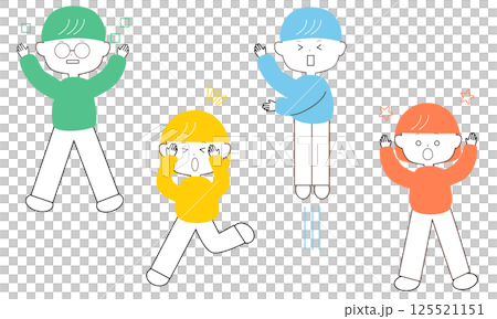 Surprised cute men and women Surprised cute men and women 125521151