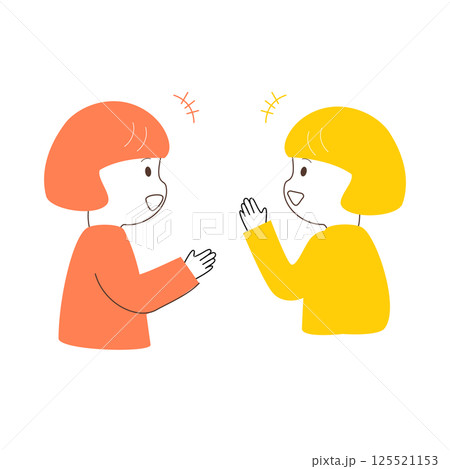 会話が弾むかわいい女性 会話が弾むかわいい女性 125521153